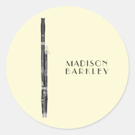 Adesivo Redondo Professor de Música Musical de Bassoon Woodwind