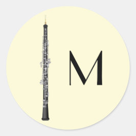 Adesivo Redondo Professor de Música Oboe Musical