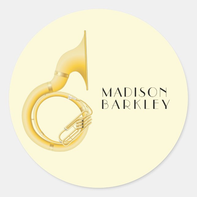 Adesivo Redondo Professor de Música Sousaphone (Frente)