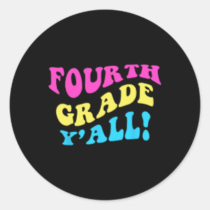 Adesivo Redondo Professor de quarto grau de quarto grau de 4.o ano