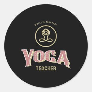 Adesivo Redondo Professor de Relaxamento de Exercícios de Yoga