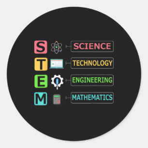 Adesivo Redondo Professor de Stem Ciência Tecnologia Engenharia Ma