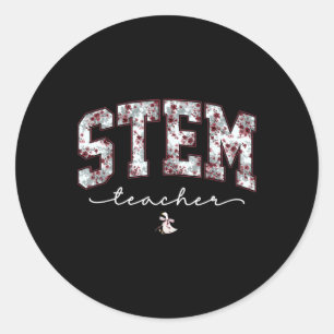 Adesivo Redondo Professor de STEM Ciências Tecnologia Engenharia M