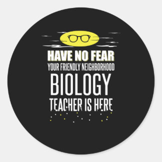 Adesivo Redondo Professor de Super Biologia - Não Tenha Medo