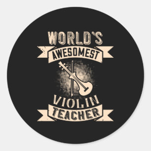 Adesivo Redondo Professor de Violino Mais Awesomest do Mundo Violi