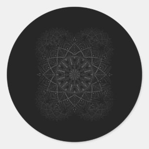 Adesivo Redondo Professor de Yoga Presente Paz Hippie Mandala