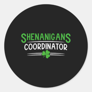 Adesivo Redondo Professor Dia de São Patrício Coordenador Shenanig