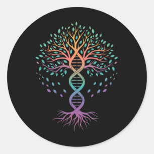 Adesivo Redondo Professor Dna Árvore Da Vida, Professor De Biologi