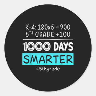 Adesivo Redondo Professor do 5º ano 1000 dias mais inteligente 100