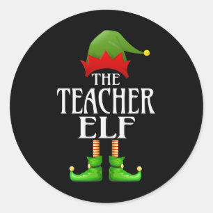 Adesivo Redondo Professor Elf Xmas Engraçado Grupo de Correspondên