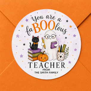Adesivo Redondo Professor FaBOOlous Halloween