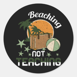 Adesivo Redondo Professor legal de férias de verão não lecionando