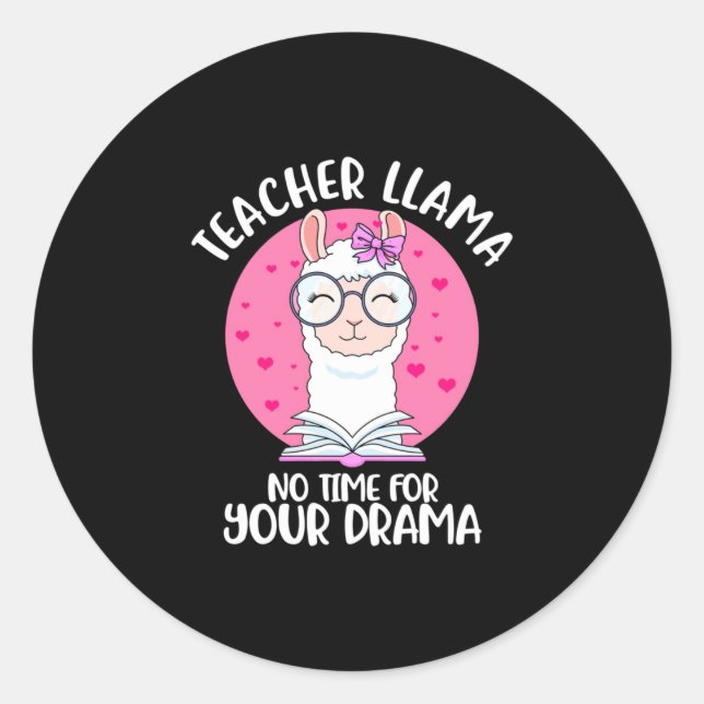 Adesivo Redondo Professor Llama (Frente)