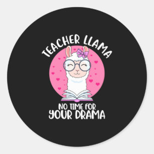 Adesivo Redondo Professor Llama
