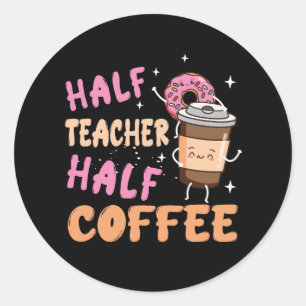 Adesivo Redondo Professor Meia-Professora Ensino De Café Corpo