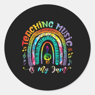 Adesivo Redondo Professor Musical Ensinando Música É Minha Paixão 