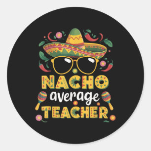 Adesivo Redondo Professor Nacho Médio Apple Cinco De Mayo Professo