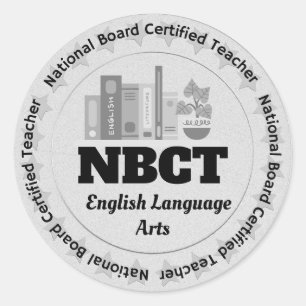 Adesivo Redondo Professor NBCT Artes em Língua Inglesa Certificada