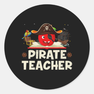 Adesivo Redondo Professor Pirata Para Camisetas De Figurino De Hal