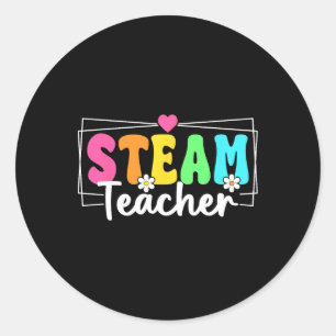 Adesivo Redondo Professor Steam de Volta às Aulas Professor Stem E