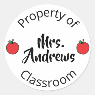 Adesivo Redondo Professor Teacher Art Property Classroom Study