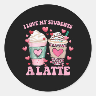 Adesivo Redondo Professor Valentine Day Eu Amo Meu Estudante Um La