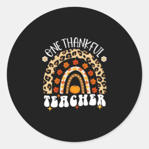 Adesivo Redondo Professora agradecida Ação de Graças Rainbow Leopa