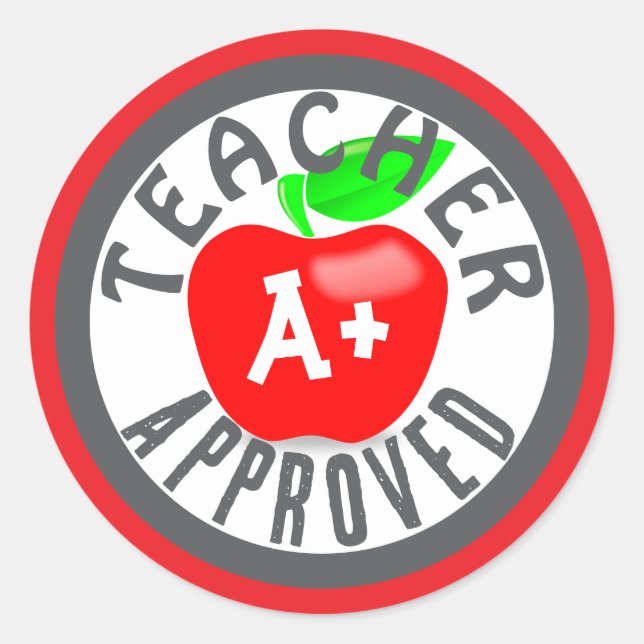 Adesivo Redondo Professora Aprovou A+ Stickers (Frente)