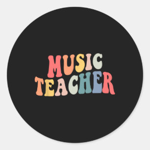 Adesivo Redondo Professora Da Equipe De Música Da Groovy De Volta 