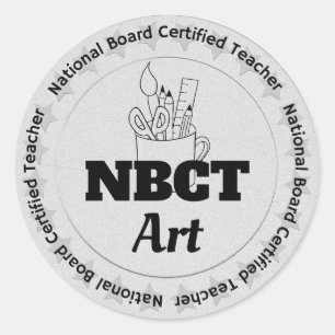 Adesivo Redondo Professora de Arte NBCT certificada pelo Conselho 