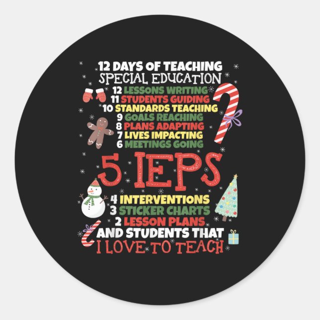 Adesivo Redondo Professora de Educação Especial Engraçado de Teatr (Frente)