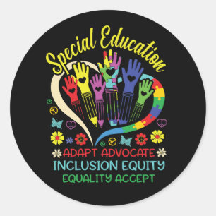 Adesivo Redondo Professora de educação especial Ensino inspiracion