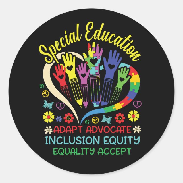 Adesivo Redondo Professora de educação especial Ensino inspiracion (Frente)