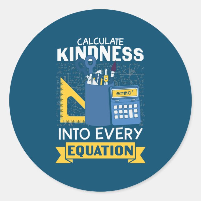 Adesivo Redondo Professora de Matemática Calcula gentileza (Frente)