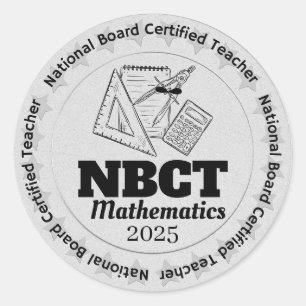 Adesivo Redondo Professora de Matemática Certificada NBCT Personal