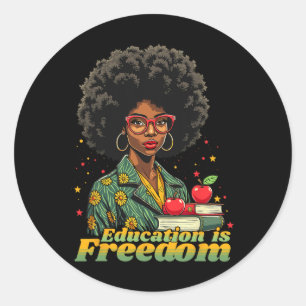 Adesivo Redondo Professora de Mulher Negra Depois do Mês da Histór
