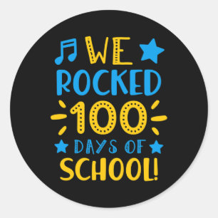 Adesivo Redondo Professora De Música - Feliz 100º Dia Da Escola Qu