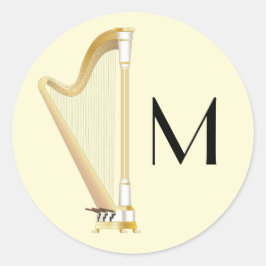 Adesivo Redondo Professora de Música Musical Harp