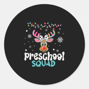 Adesivo Redondo professora de pré-escola natal esquadrão pré-escol