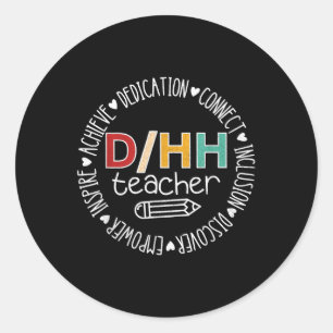 Adesivo Redondo Professora Dhh Professora De Educação Em Dhh