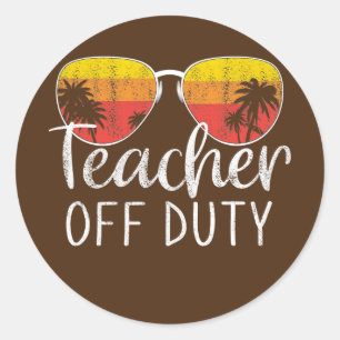 Adesivo Redondo Professora Em Serviço No Último Dia De Professora