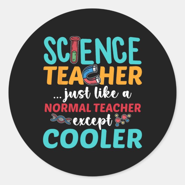 Adesivo Redondo Professora Exceto A Cooler De Volta À Cl De Ciênci (Frente)