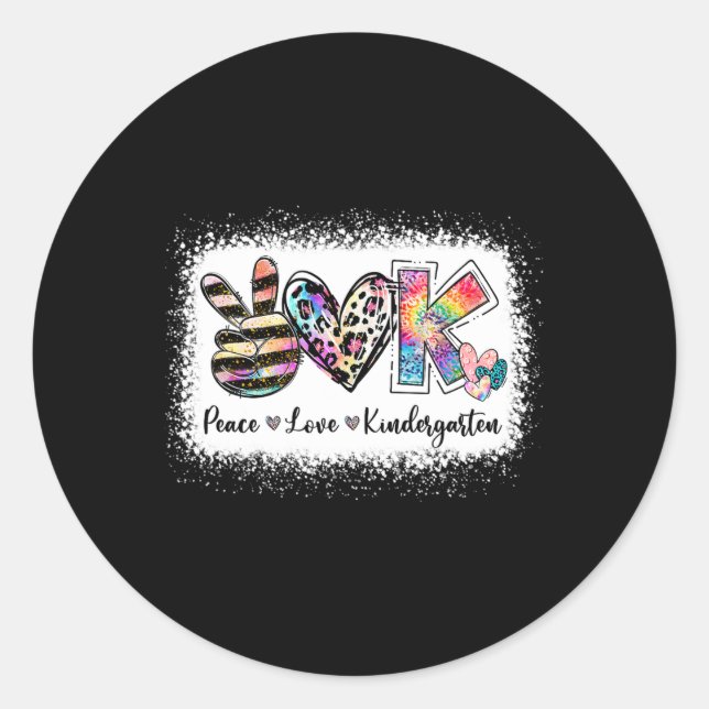 Adesivo Redondo Professora Grau Paz Amor Team Kindergarten (Frente)