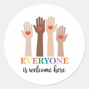 Adesivo Redondo Professora Idaho Todos São Bem-Vindo Aqui Em Prime