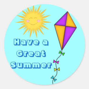 Adesivo Redondo Professora/Mãe Pintam Sol de Verão e pipa