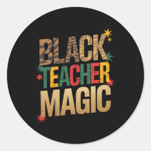 Adesivo Redondo Professora Negra Camisa Mágica Melanina Orgulho Pr