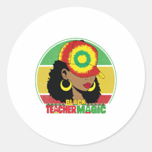 Adesivo Redondo Professora Negra História Negra Mágica Professor J