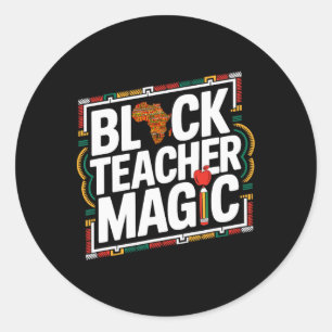 Adesivo Redondo Professora Negra Magia Afro História Negra Mês Mul