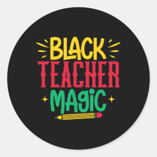 Adesivo Redondo Professora Negra Magia História Negra Mês Melanin