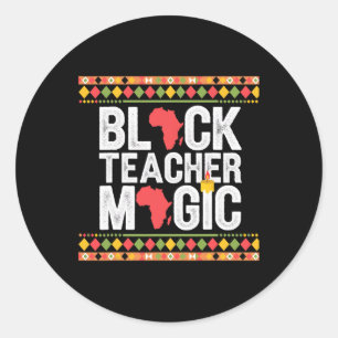 Adesivo Redondo Professora Negra Professora Magia História Negra M